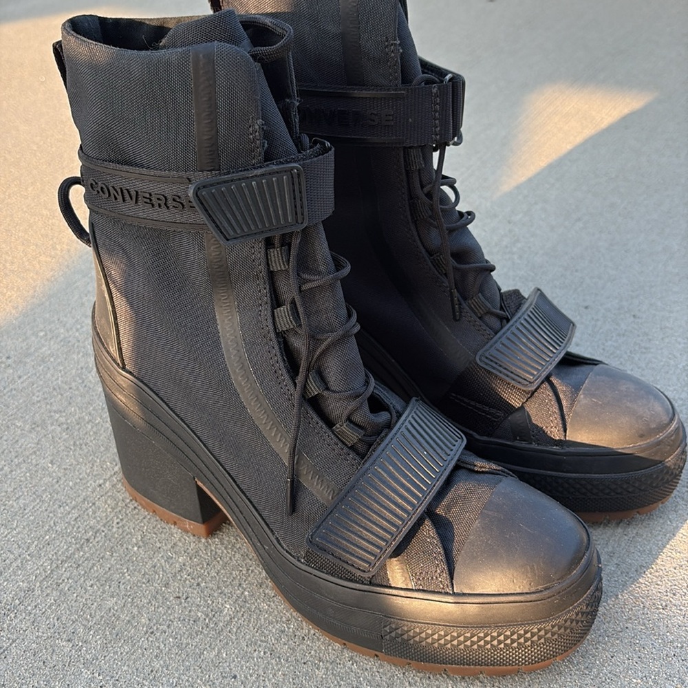 Converse Black High-Top Moto Combat Boots - Picture 5 of 6